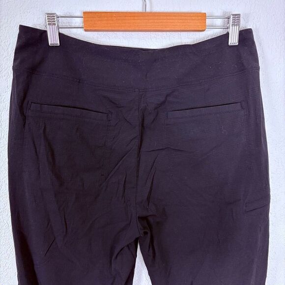 Athleta Ankle Jogger Nylon Pull On Pants Black w/ Zipper Pockets Size 10 - Picture 7 of 10